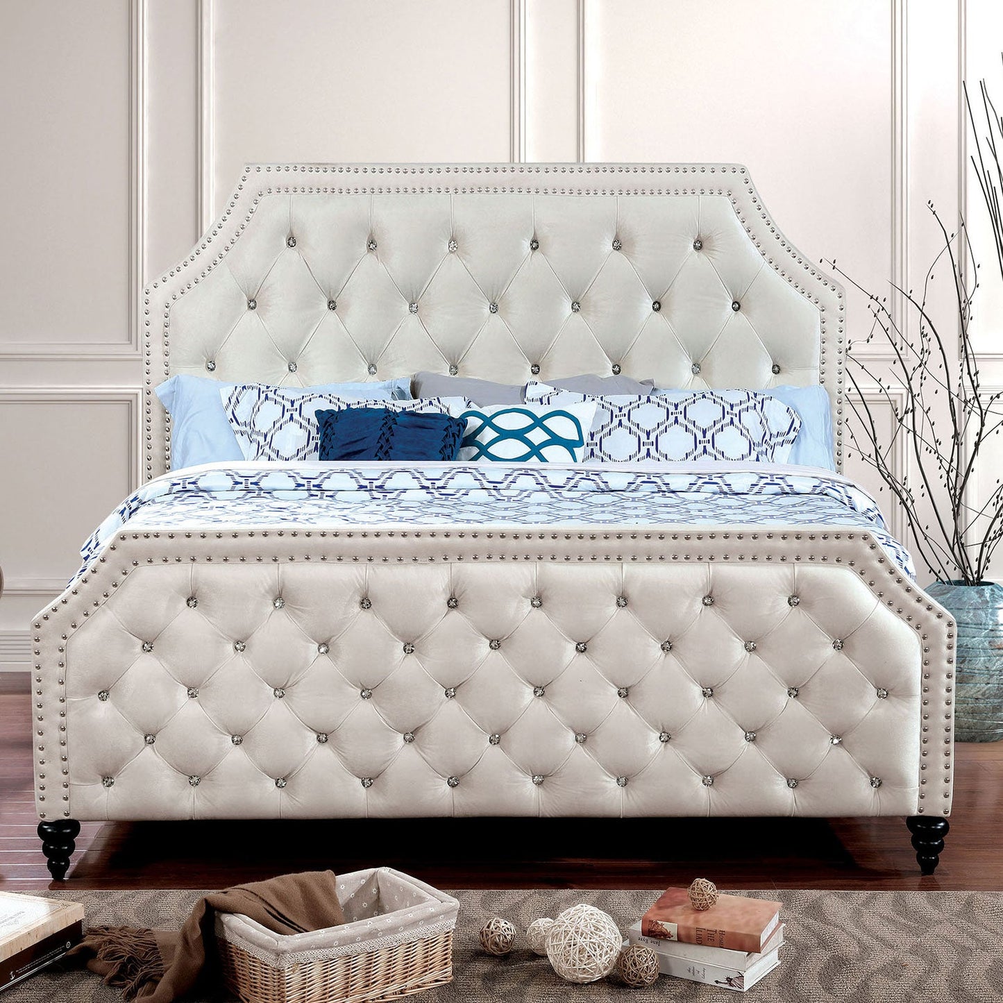 CLAUDINE Beige Queen Bed - ATL FURNITURE