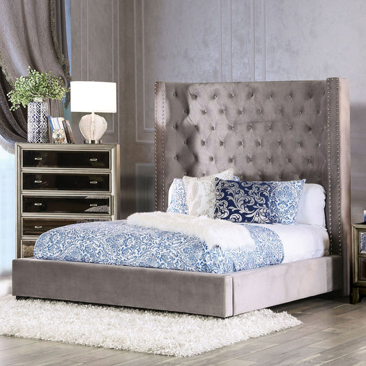 Cierra Gray E.King Bed - ATL FURNITURE