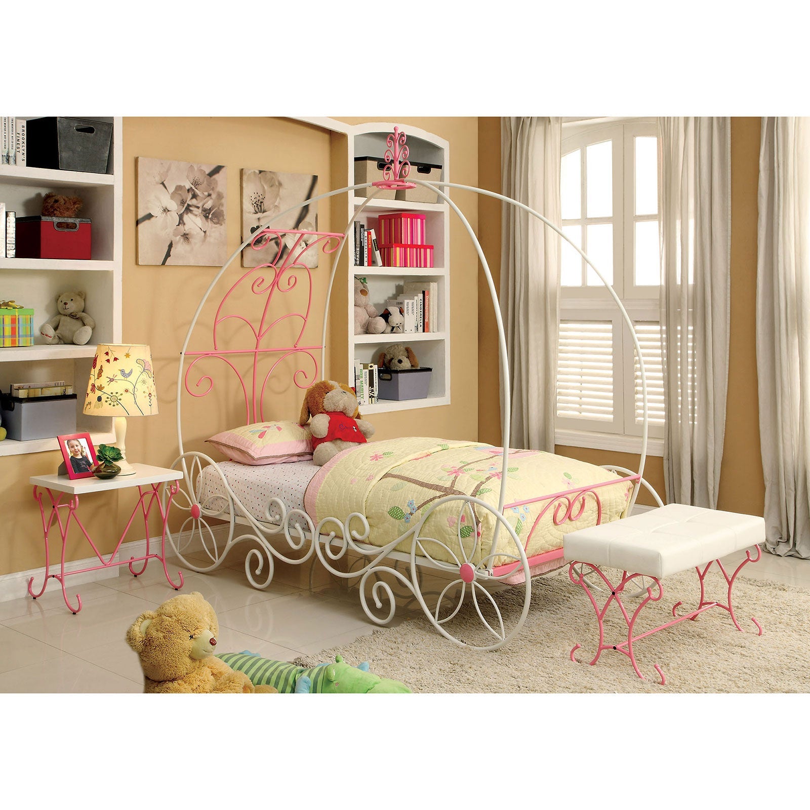 ENCHANT Pink/White Twin Bed - ATL FURNITURE