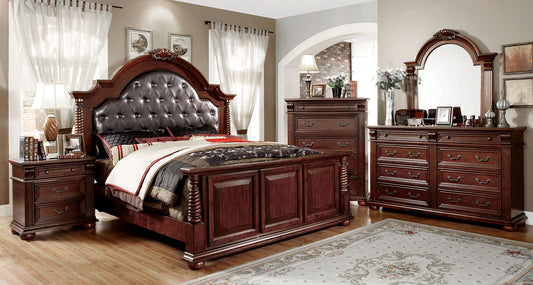 Esperia Brown Cherry 4 Pc. Queen Bedroom Set - ATL FURNITURE