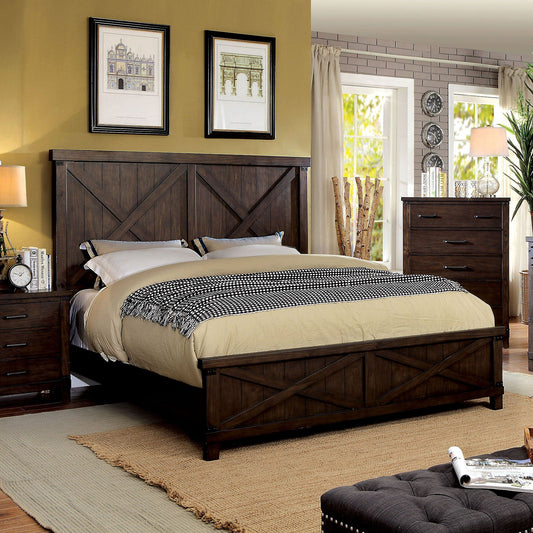 Bianca Dark Walnut E.King Bed - ATL FURNITURE