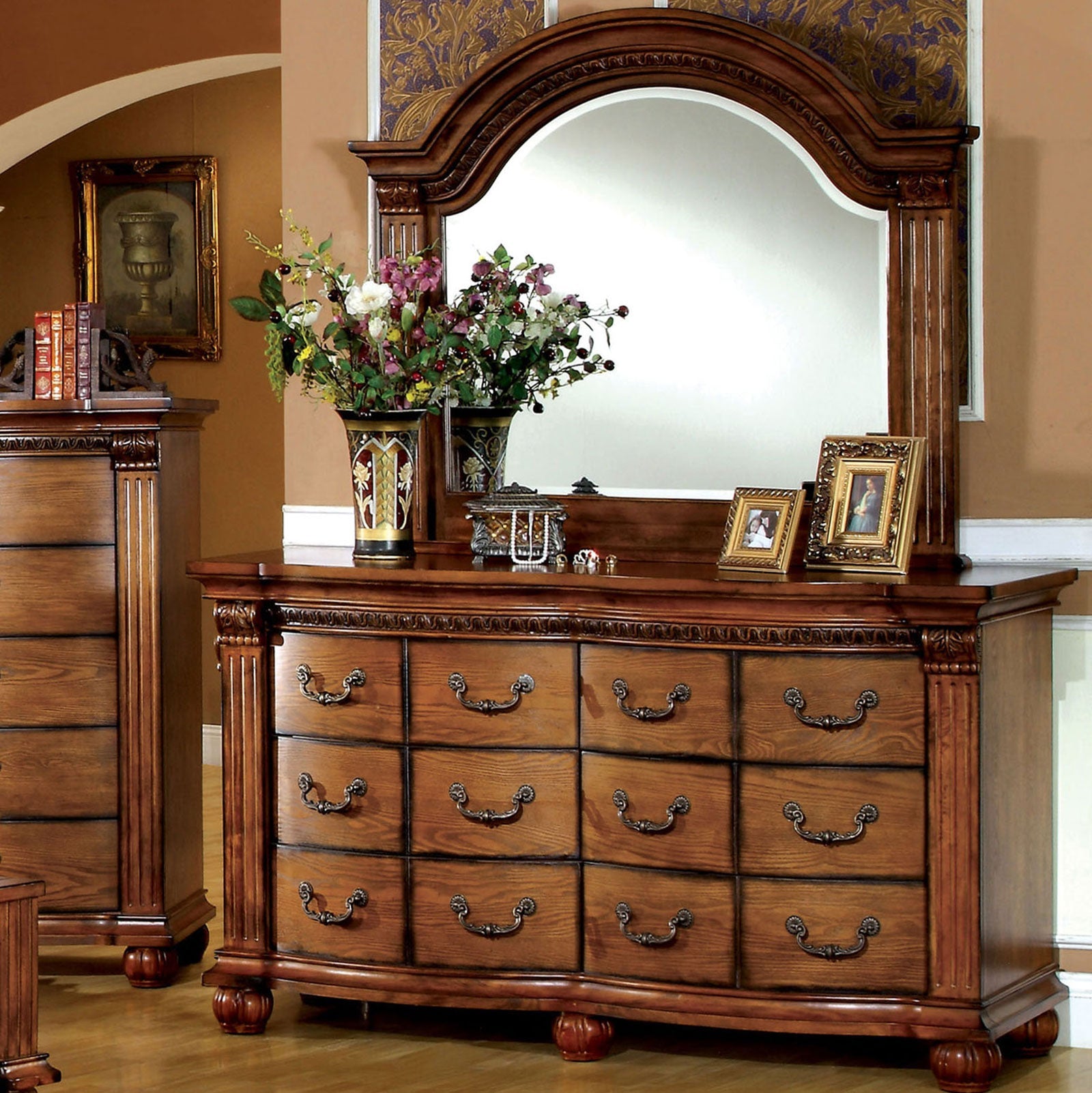 Bellagrand Antique Tobacco Oak Dresser - ATL FURNITURE