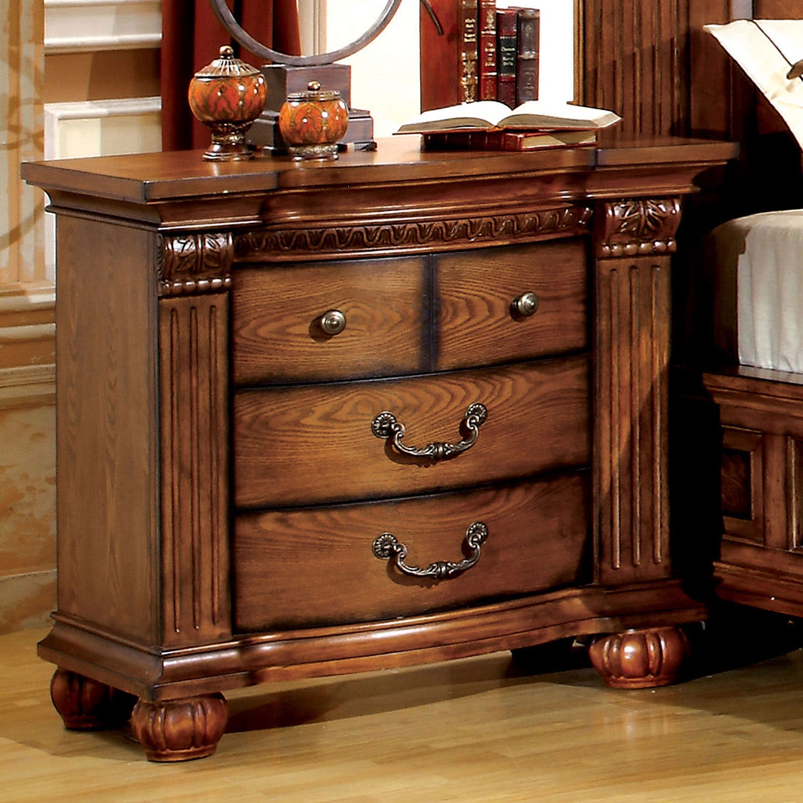 Bellagrand Antique Tobacco Oak Night Stand - ATL FURNITURE