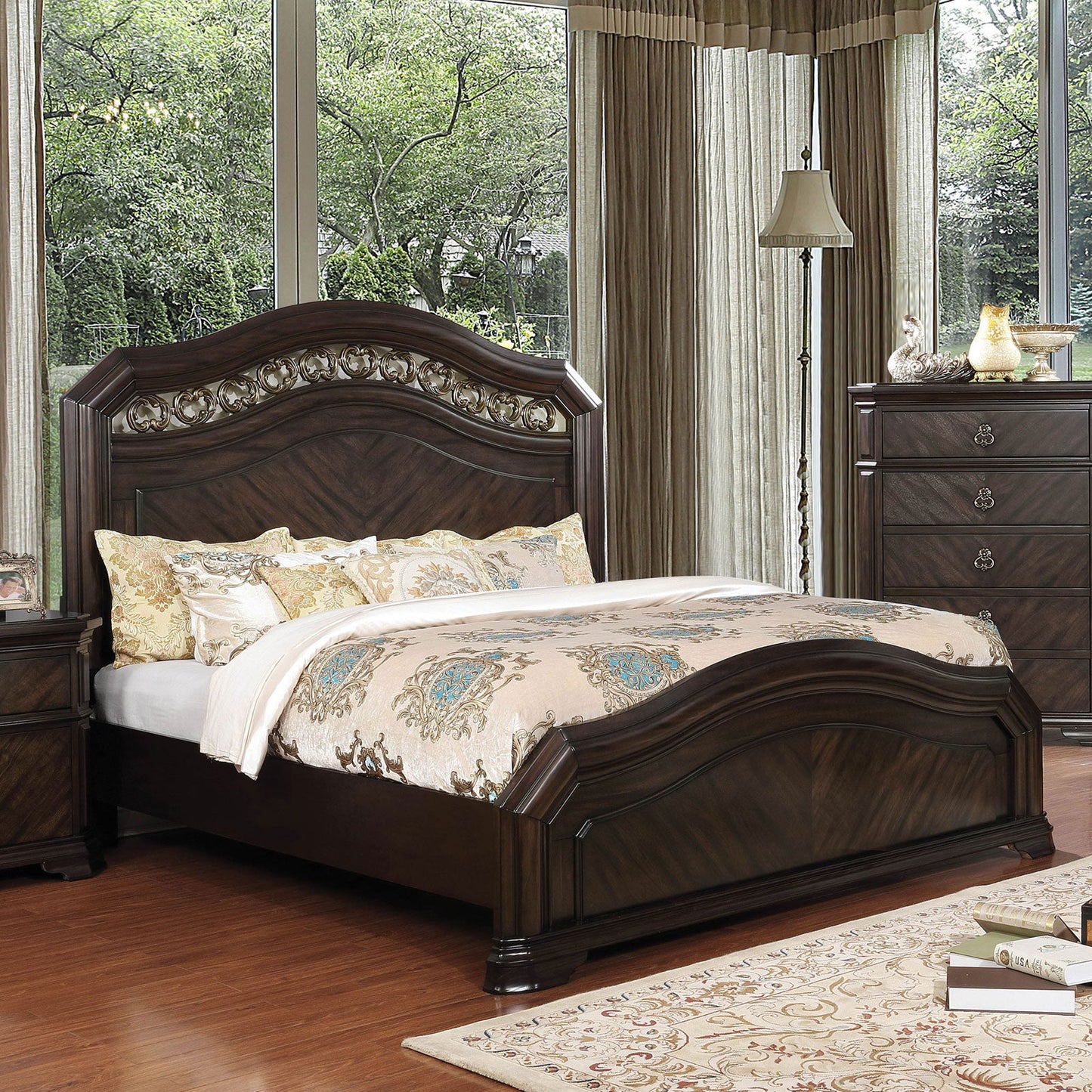 Calliope Espresso Queen Bed - ATL FURNITURE