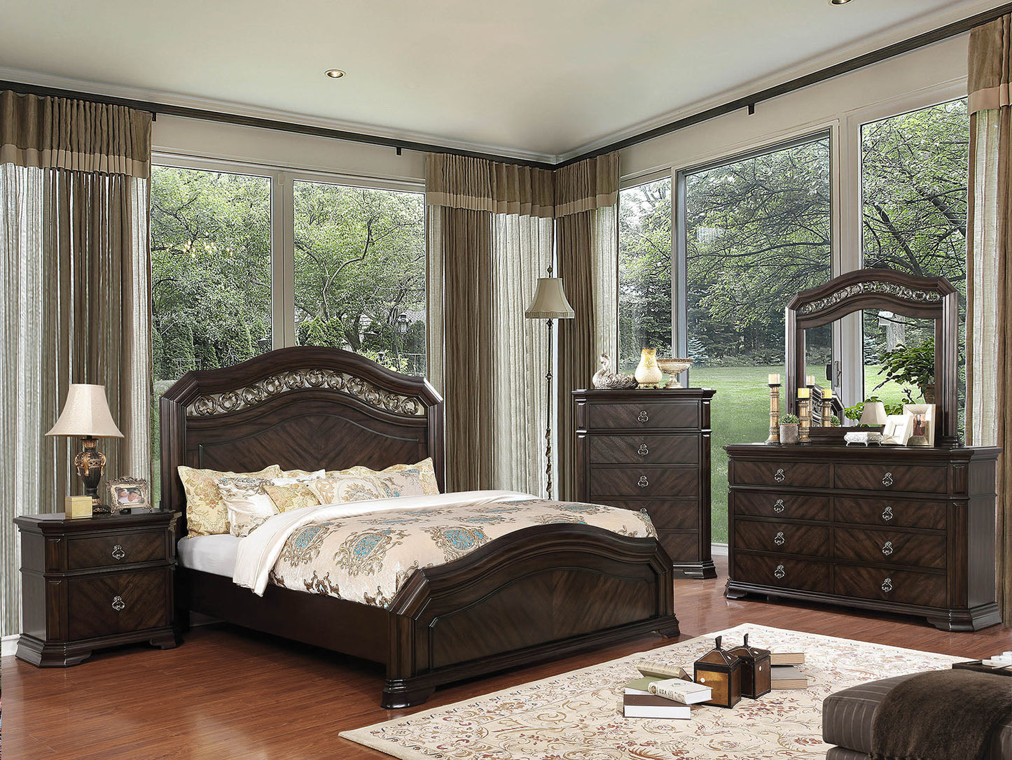 Calliope Espresso 4 Pc. Queen Bedroom Set - ATL FURNITURE