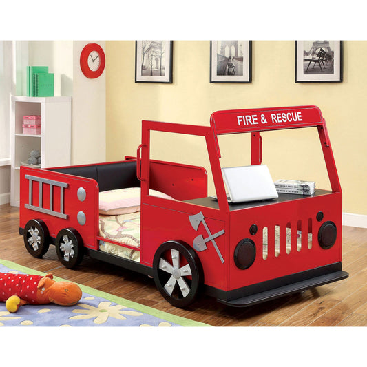 Rescuer Red/Black Twin Bed - ATL FURNITURE