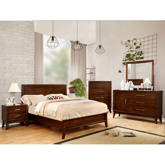 SNYDER Brown Cherry 5 Pc. Queen Bedroom Set w/ Chest - ATL FURNITURE