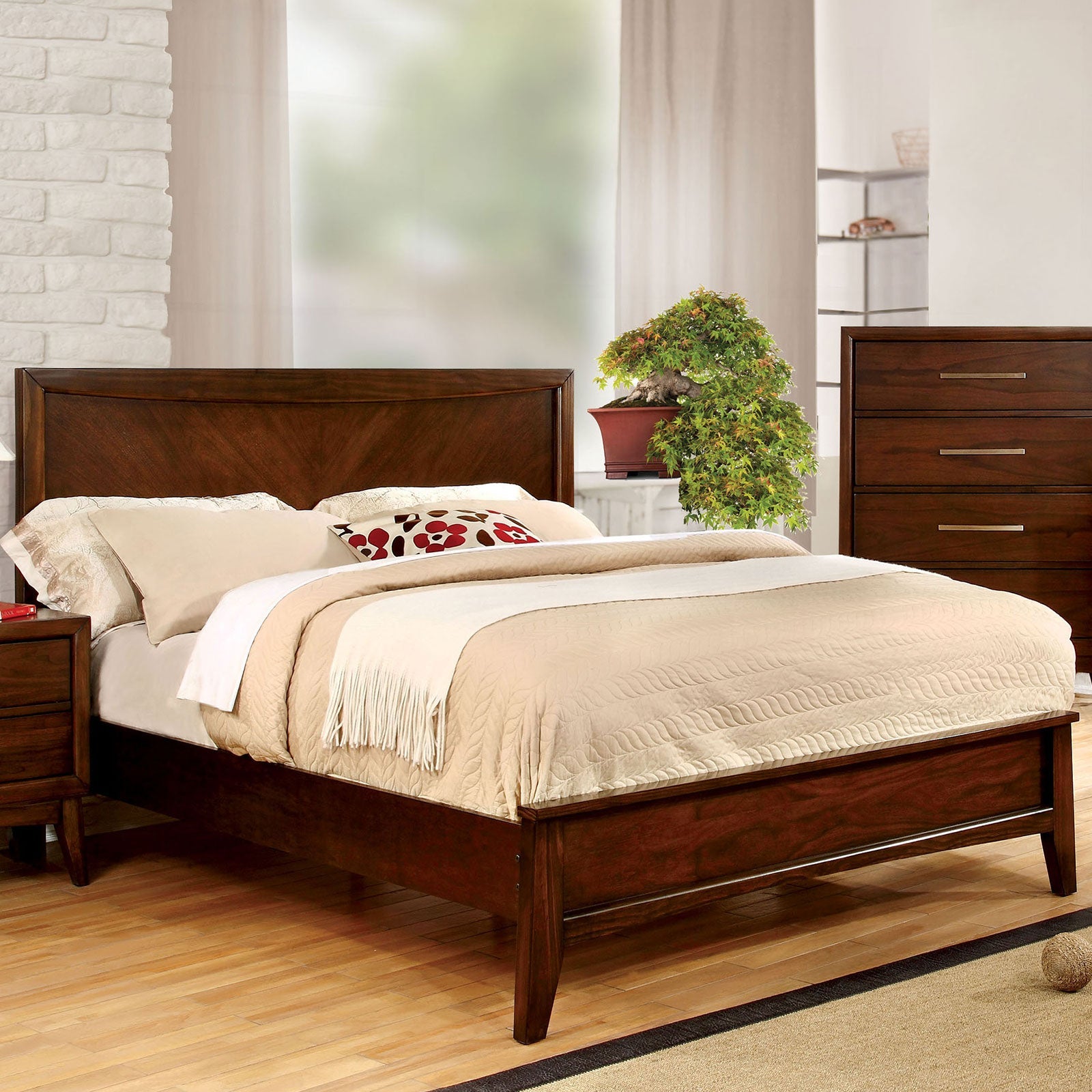 SNYDER Brown Cherry Queen Bed - ATL FURNITURE