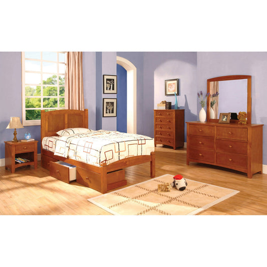 Cara Oak 4 Pc. Twin Bedroom Set - ATL FURNITURE