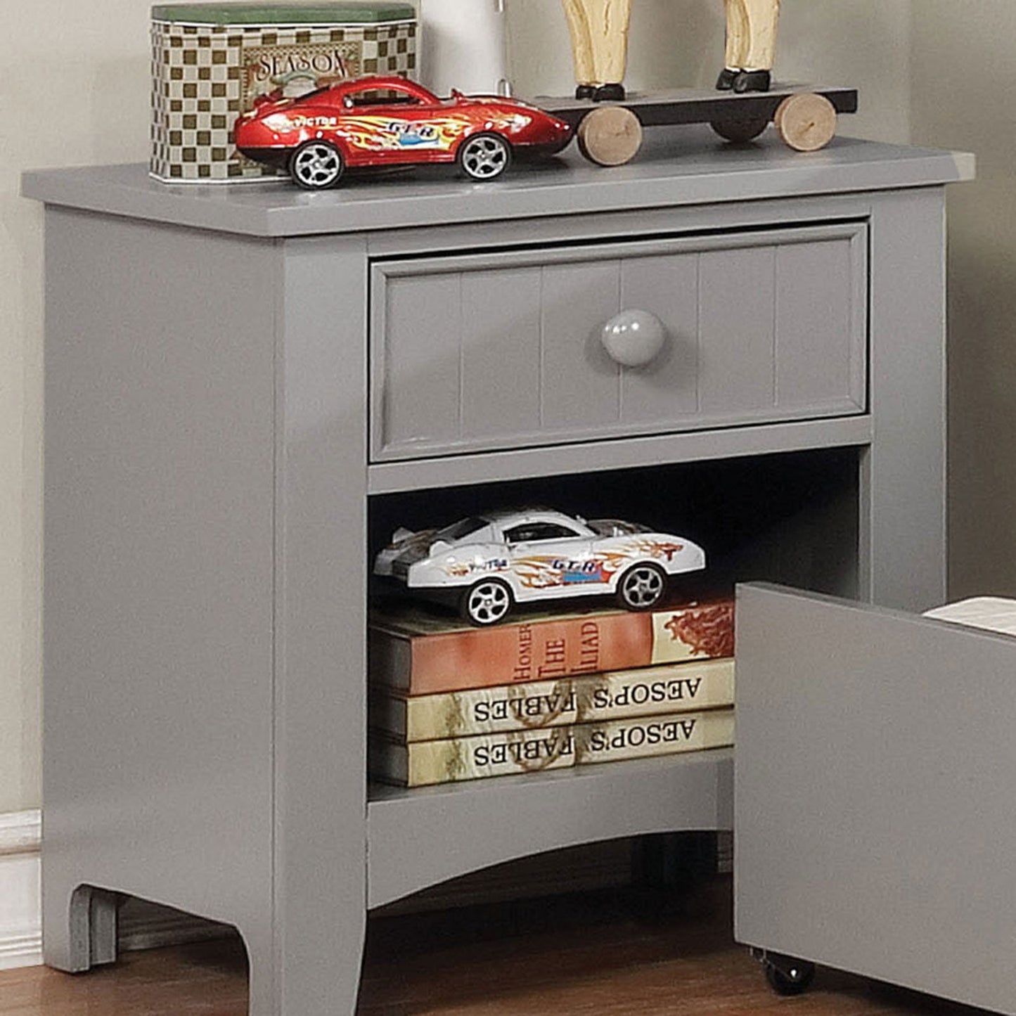 Caren Gray Night Stand - ATL FURNITURE