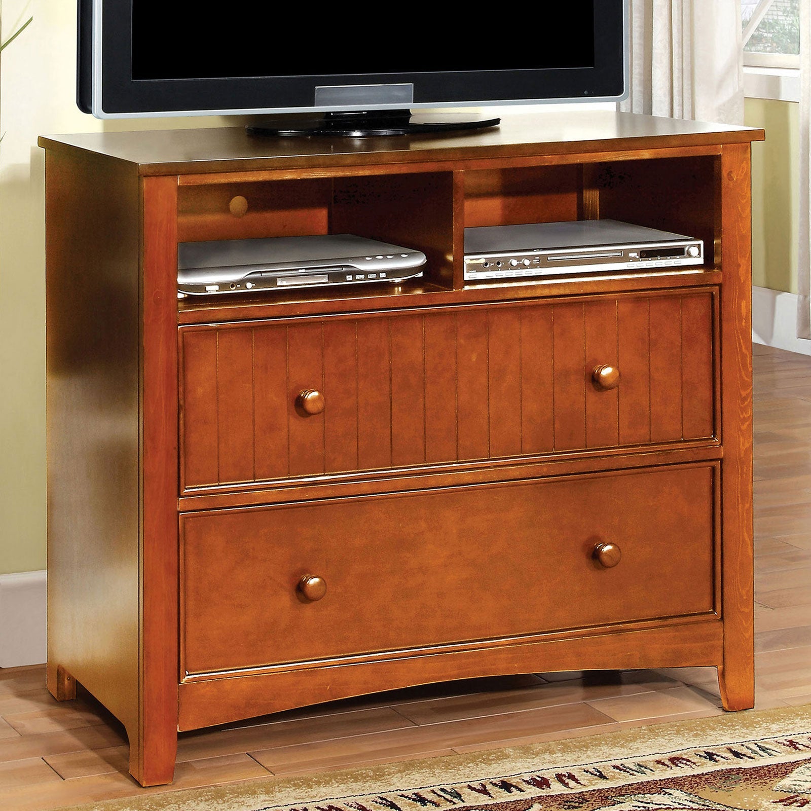 Omnus Oak Media Chest - ATL FURNITURE