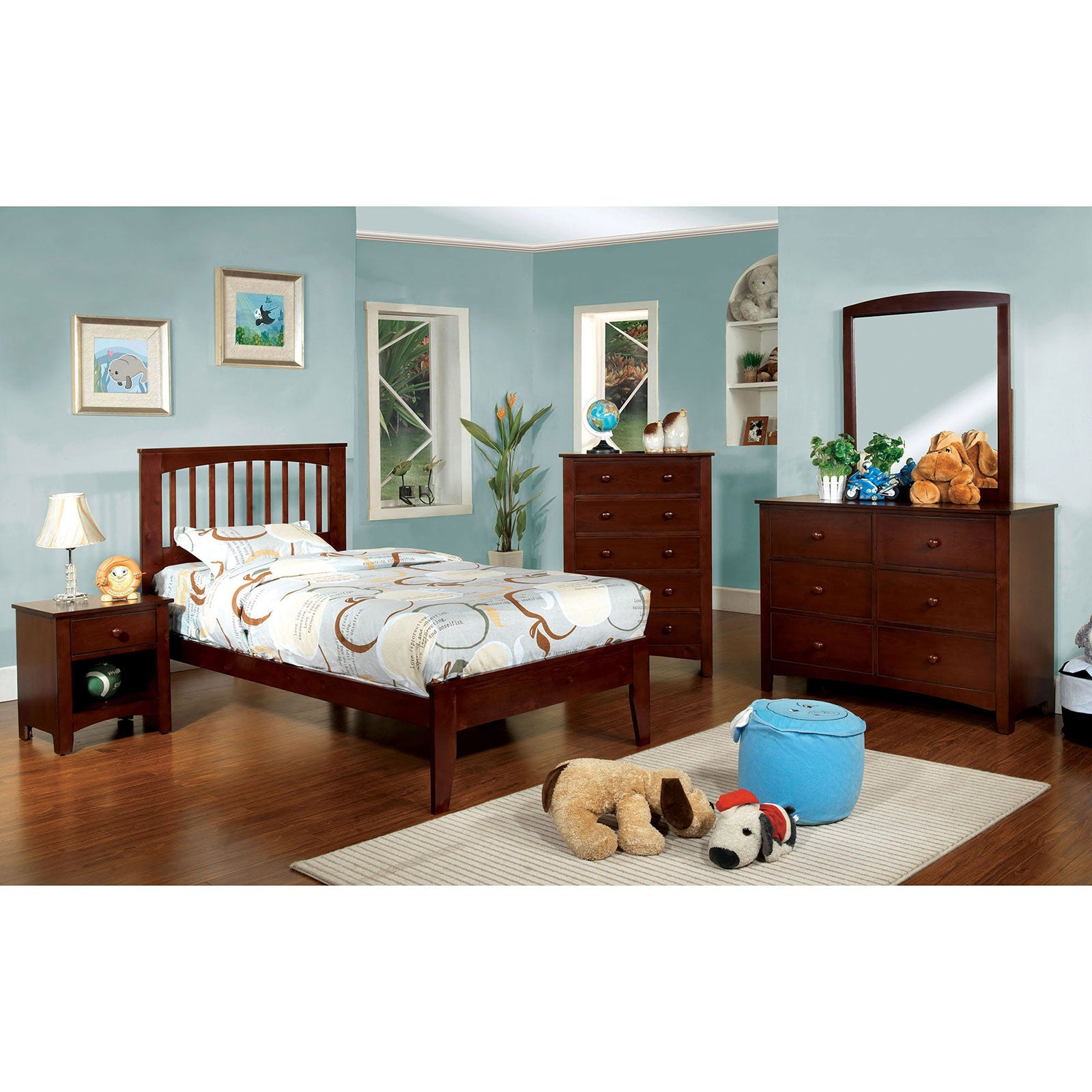 PINE BROOK Cherry 4 Pc. Full Bedroom Set - ATL FURNITURE