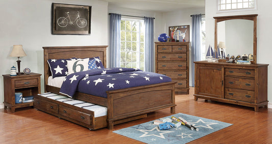 Colin Dark Oak 4 Pc. Full Bedroom Set - ATL FURNITURE