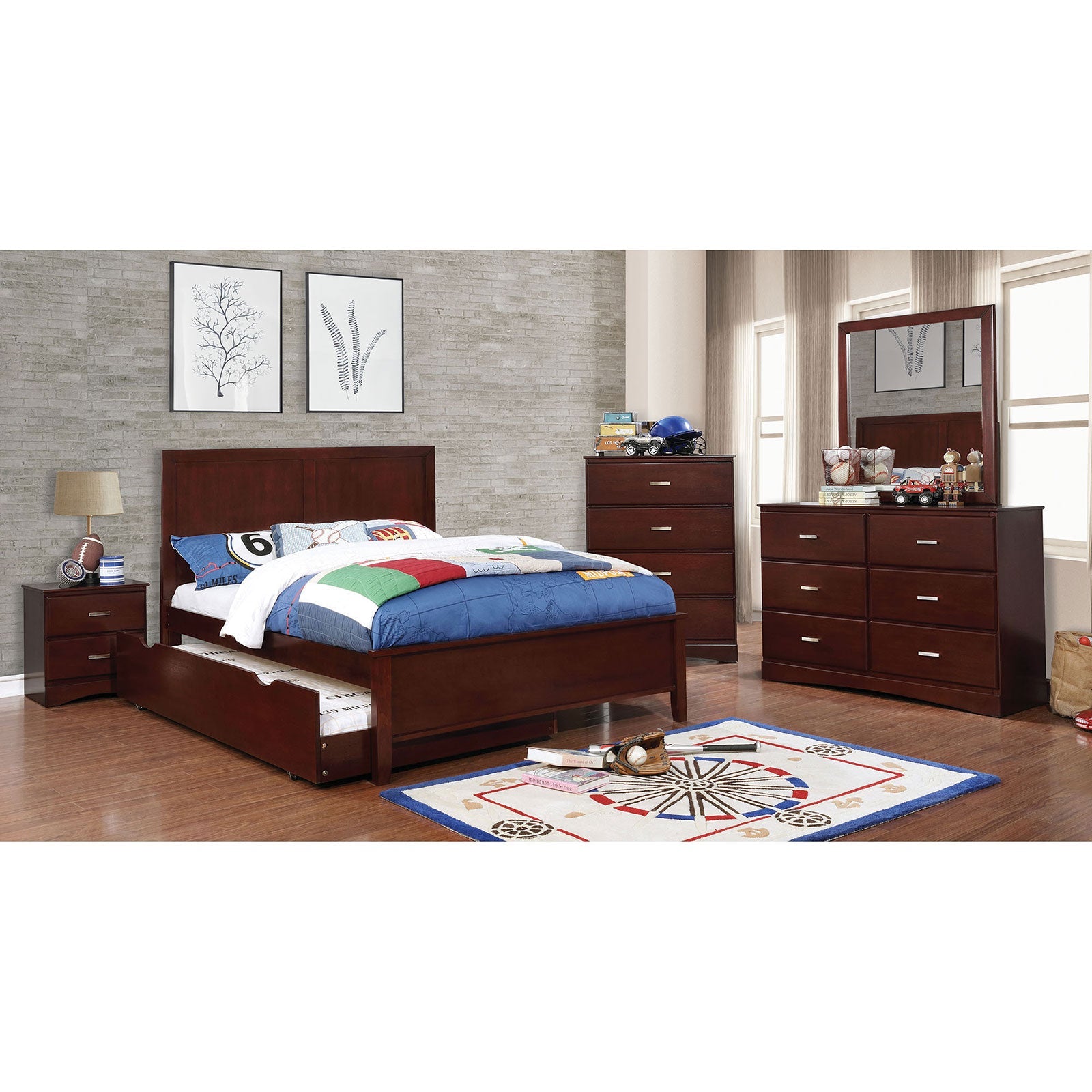 Prismo Cherry 4 Pc. Full Bedroom Set - ATL FURNITURE