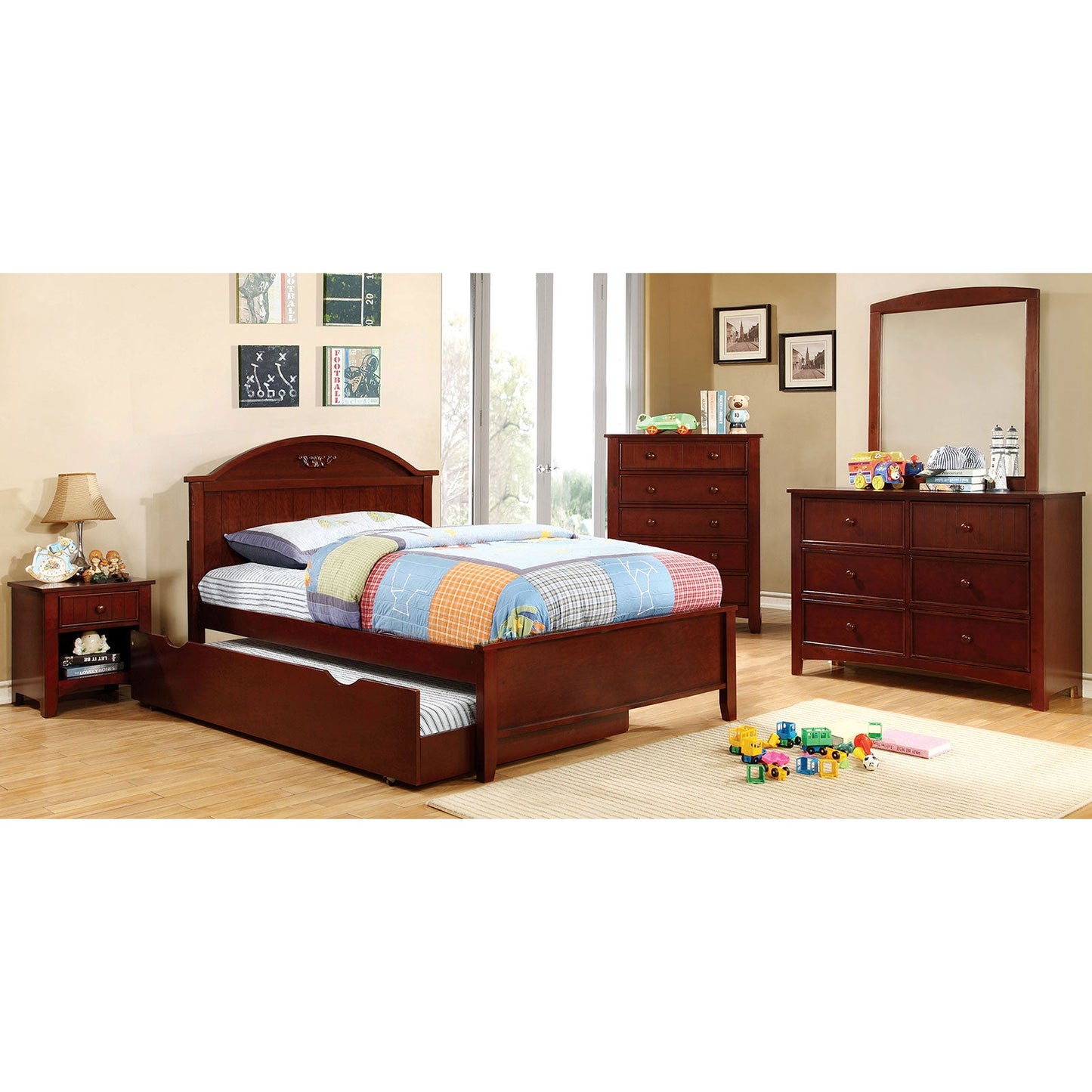 Cherry 4 Pc. Full Bedroom Set - ATL FURNITURE