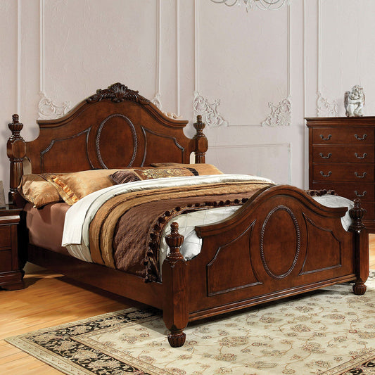 Velda II Brown Cherry E.King Bed - ATL FURNITURE