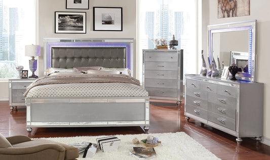 Brachium Silver 5 Pc. Queen Bedroom Set w/ Chest - ATL FURNITURE