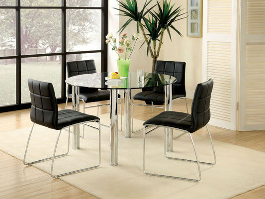 Kona I Black 5 Pc. Round Dining Table Set - ATL FURNITURE