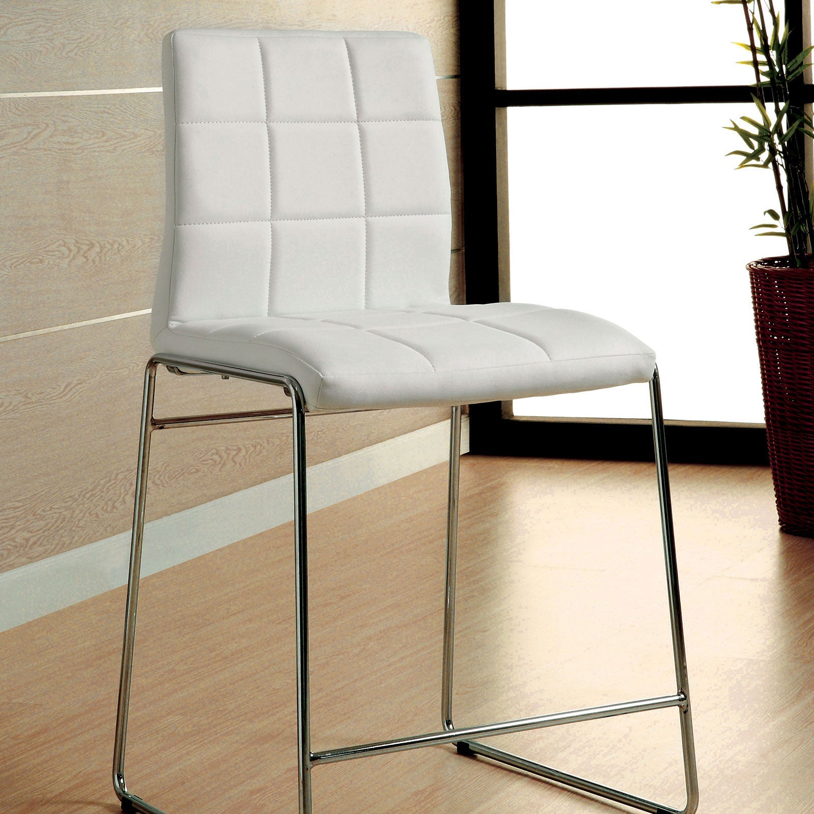 Kona II White Counter Ht. Chair - ATL FURNITURE