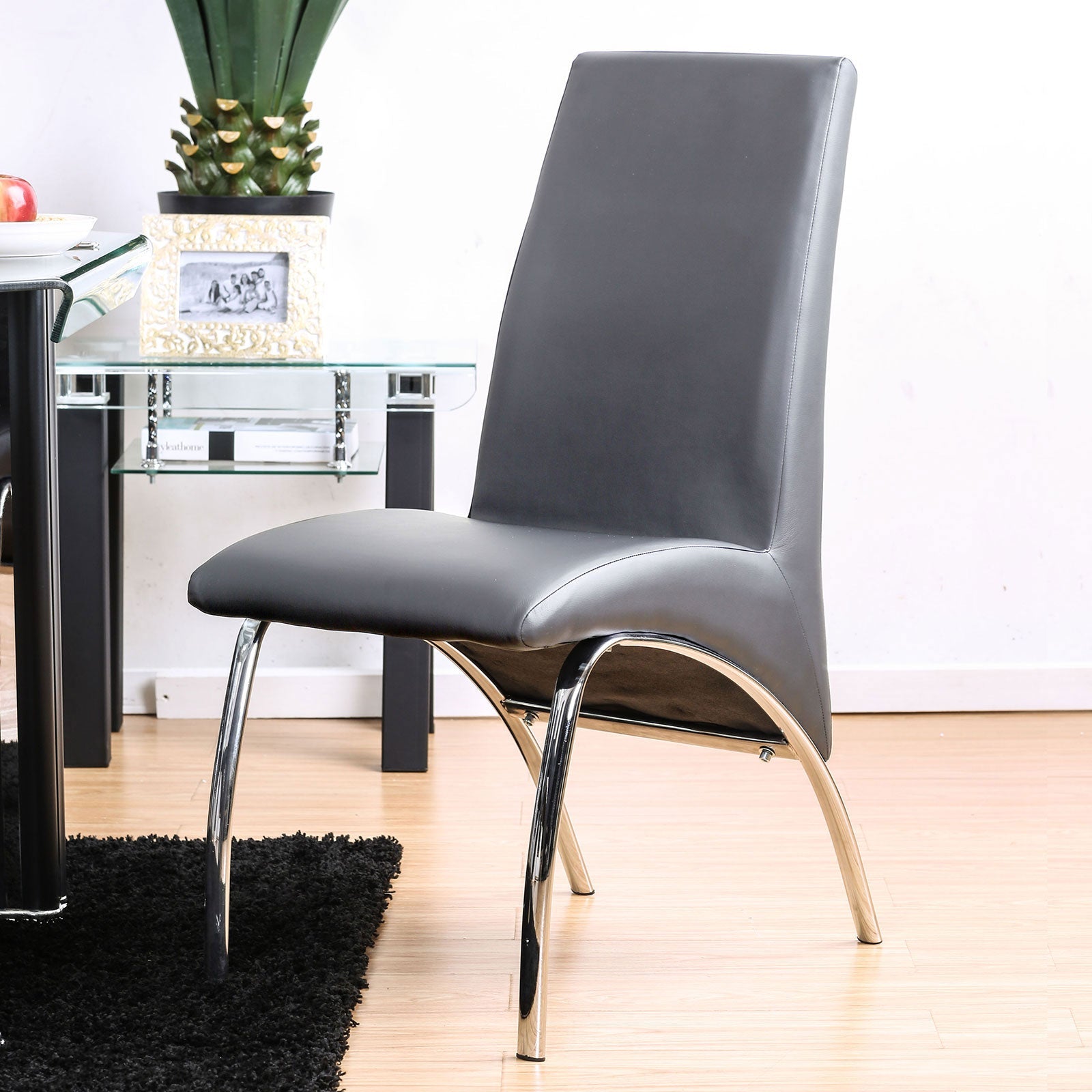 Wailoa Gray/Chrome Side Chair - ATL FURNITURE