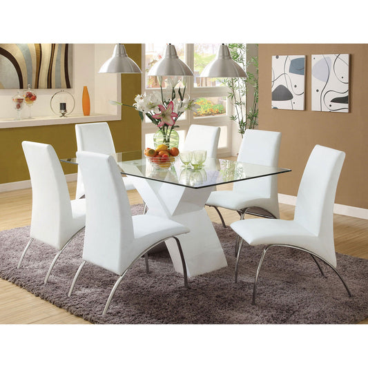 Wailoa White 7 Pc. Dining Table Set - ATL FURNITURE