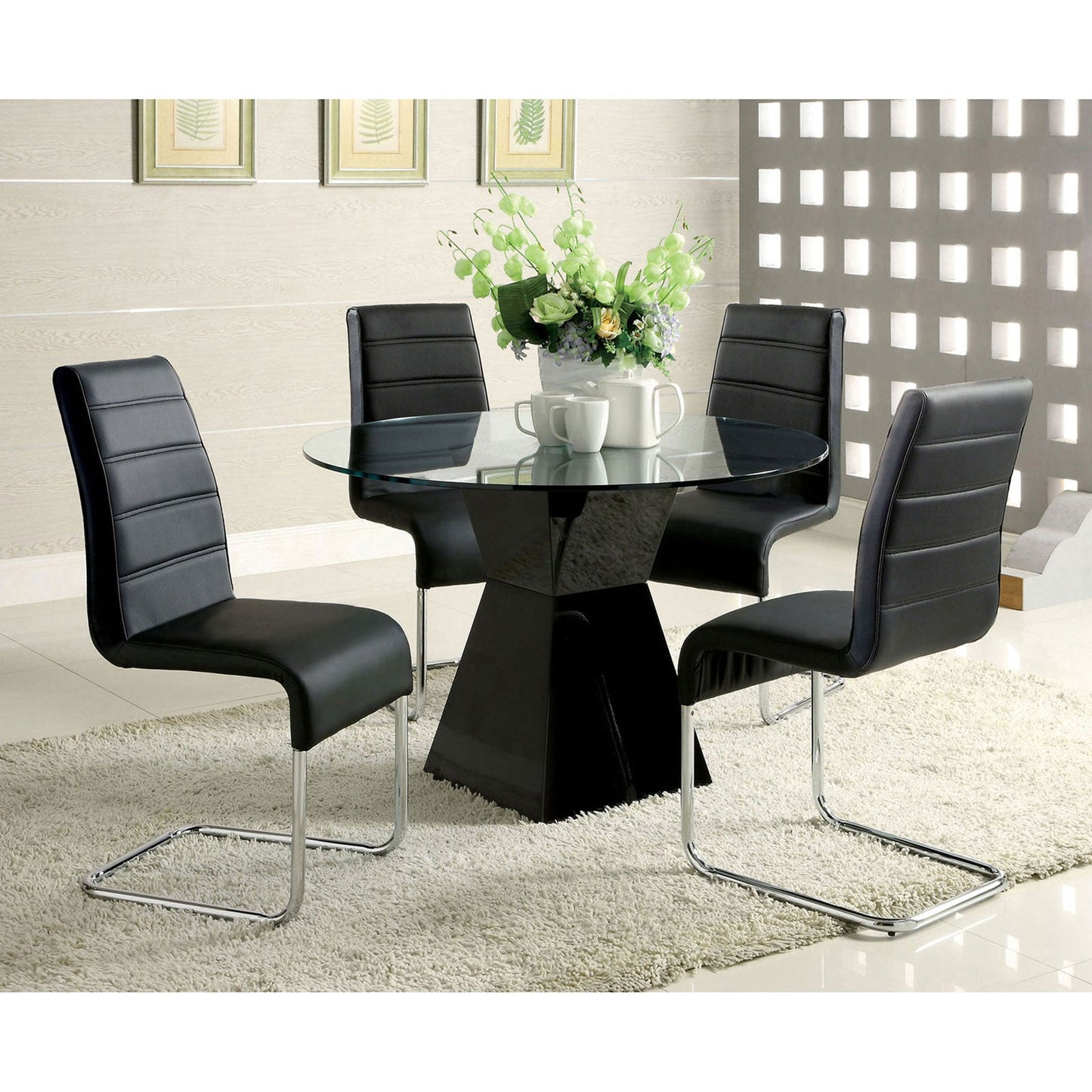 Mauna Black Round Dining Table - ATL FURNITURE