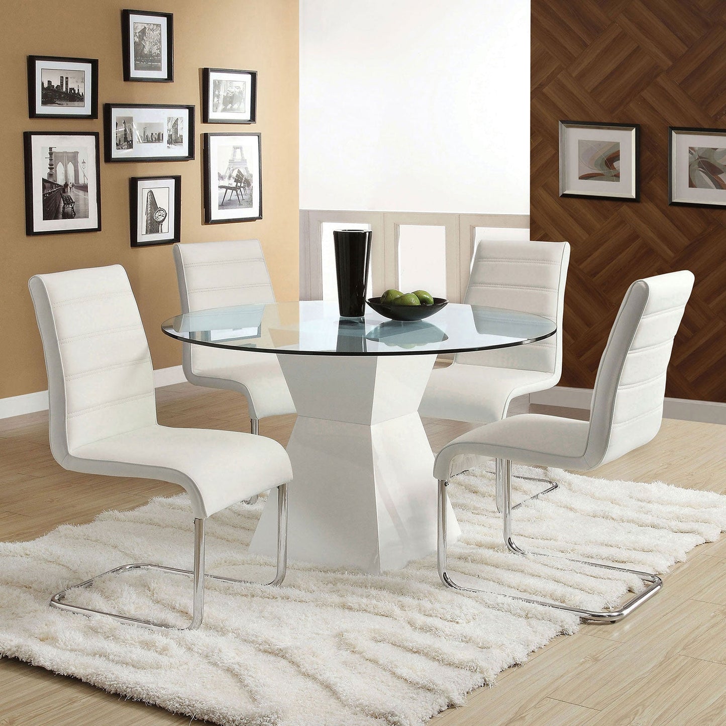 Mauna White Round Dining Table - ATL FURNITURE