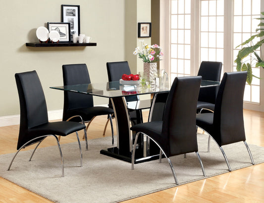 Glenview Black 7 Pc. Dining Table Set - ATL FURNITURE