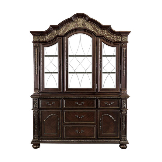 Catalonia China Cabinet In Dark Cherry By Homelegance Furniture - ATL FURNITURE