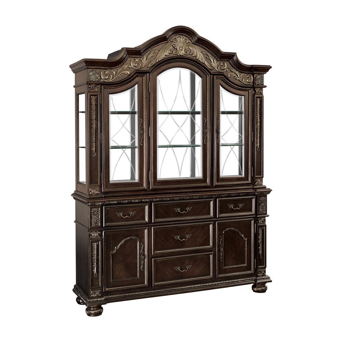 Catalonia China Cabinet In Dark Cherry By Homelegance Furniture - ATL FURNITURE