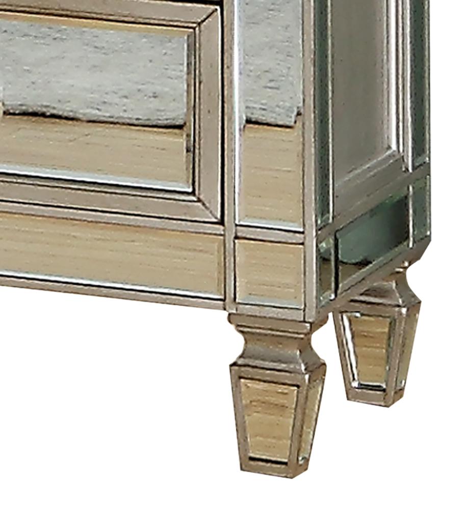 Brooklyn Contemporary Style Nightstand in Silver finish Wood - ATL FURNITURE