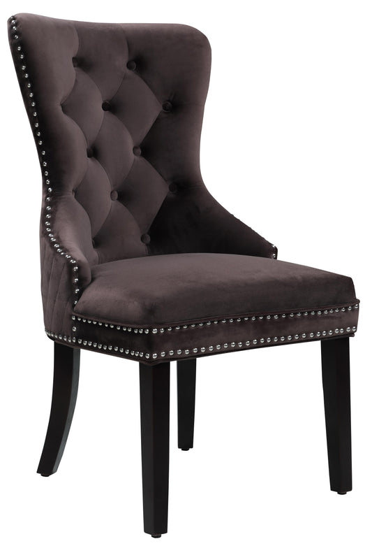 Bronx Transitional Style Chocolate Dining Chair in Walnut Wood - ATL FURNITURE