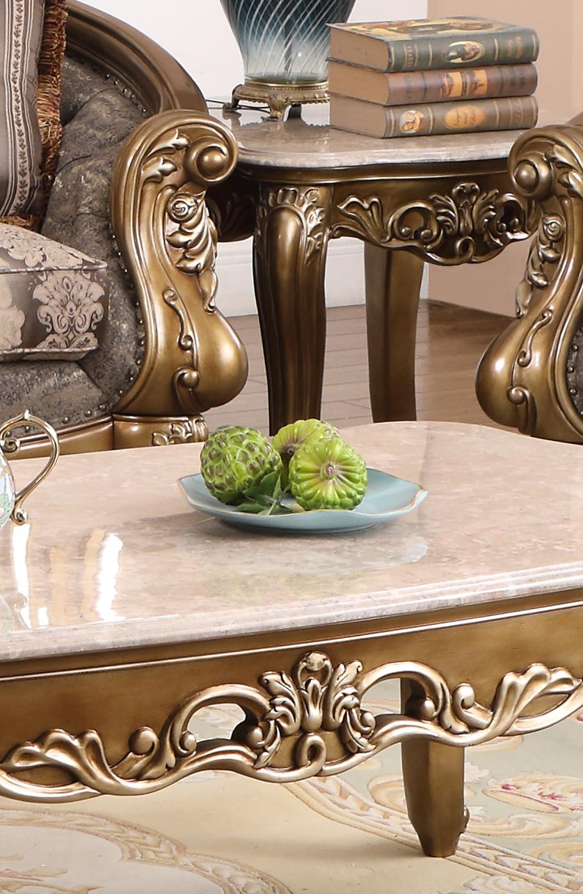 Amelia Traditional Style End Table in Bronze finish Wood - ATL FURNITURE