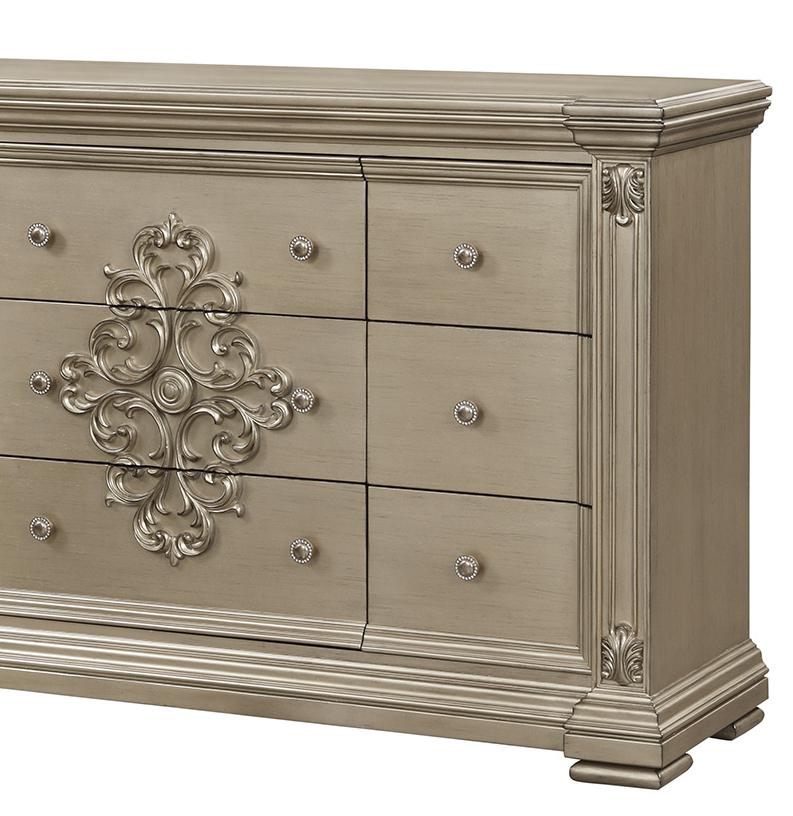 Alicia Transitional Style Dresser in Beige finish Wood - ATL FURNITURE