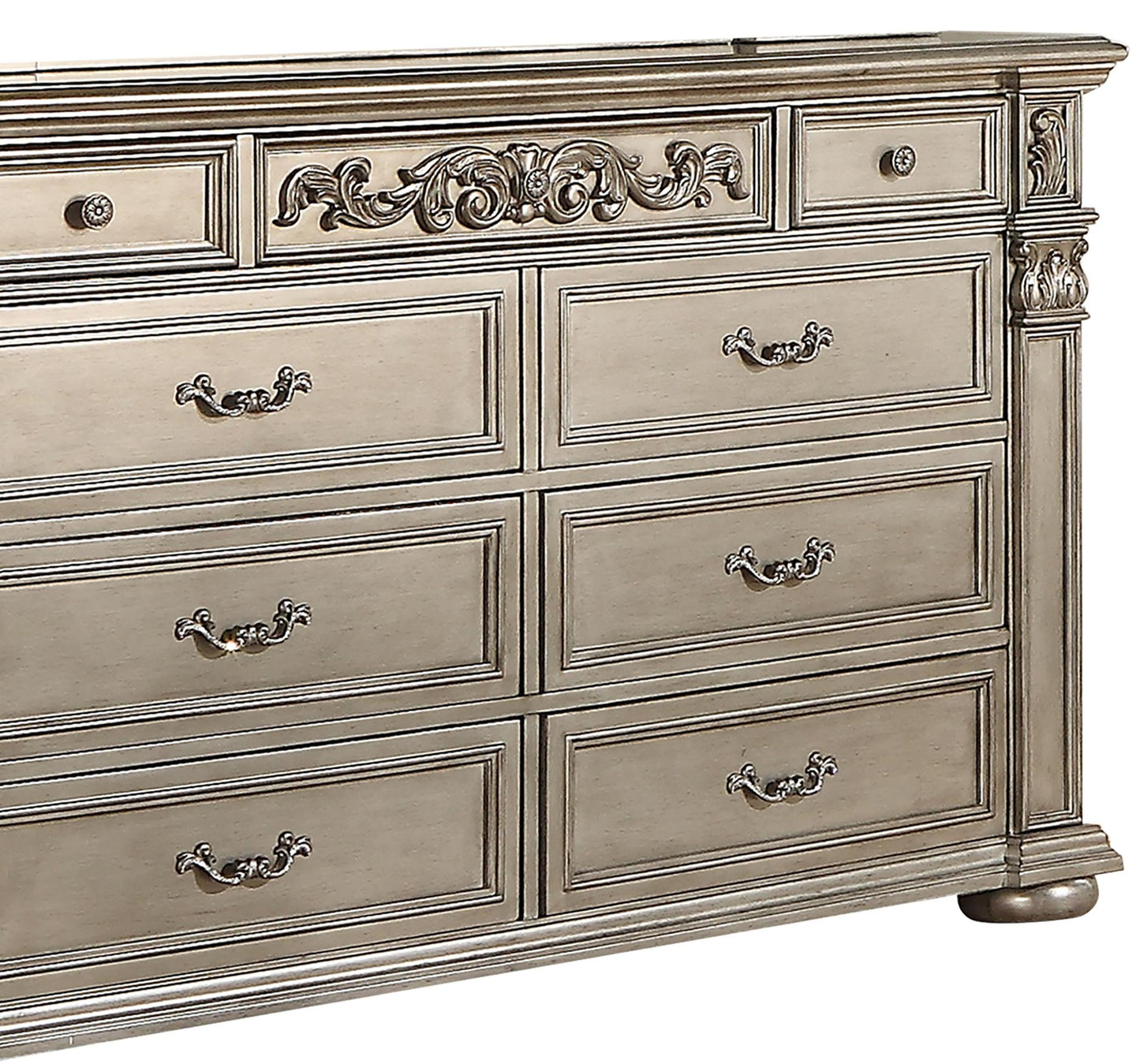 Platinum Traditional Style Dresser in Gold finish Wood - ATL FURNITURE