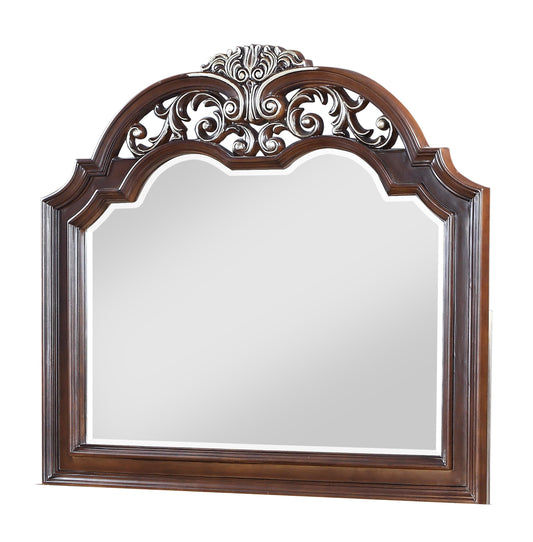 Rosanna Traditional Style Mirror in Cherry finish Wood - ATL FURNITURE