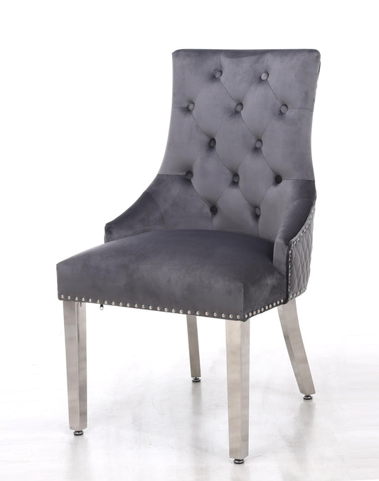 Leo Transitional Style Gray Accent Chair - ATL FURNITURE