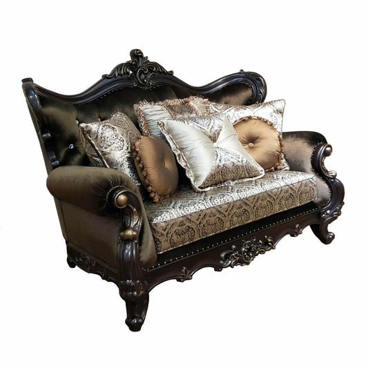 Aroma Traditional Style Loveseat in Cherry finish Wood - ATL FURNITURE