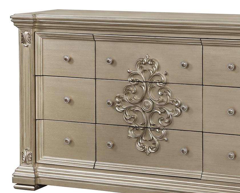 Alicia Transitional Style Dresser in Beige finish Wood - ATL FURNITURE