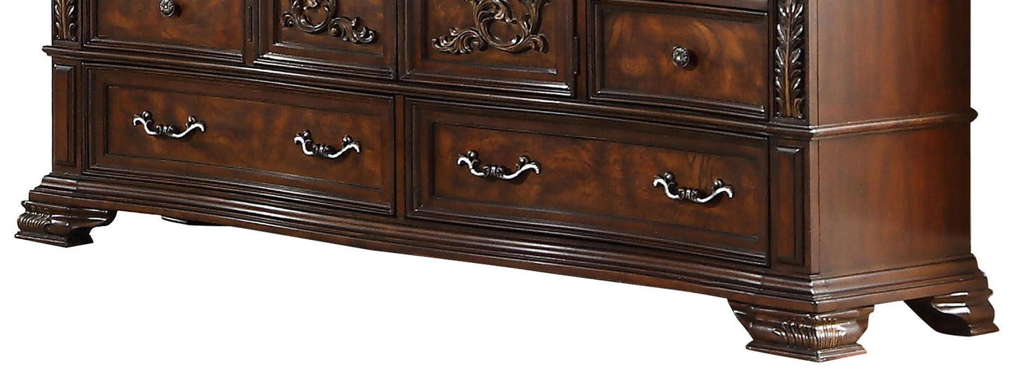 Santa Monica Traditional Style Dresser in Cherry finish Wood - ATL FURNITURE