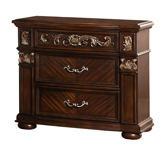 Aspen Traditional Style Nightstand in Cherry finish Wood - ATL FURNITURE