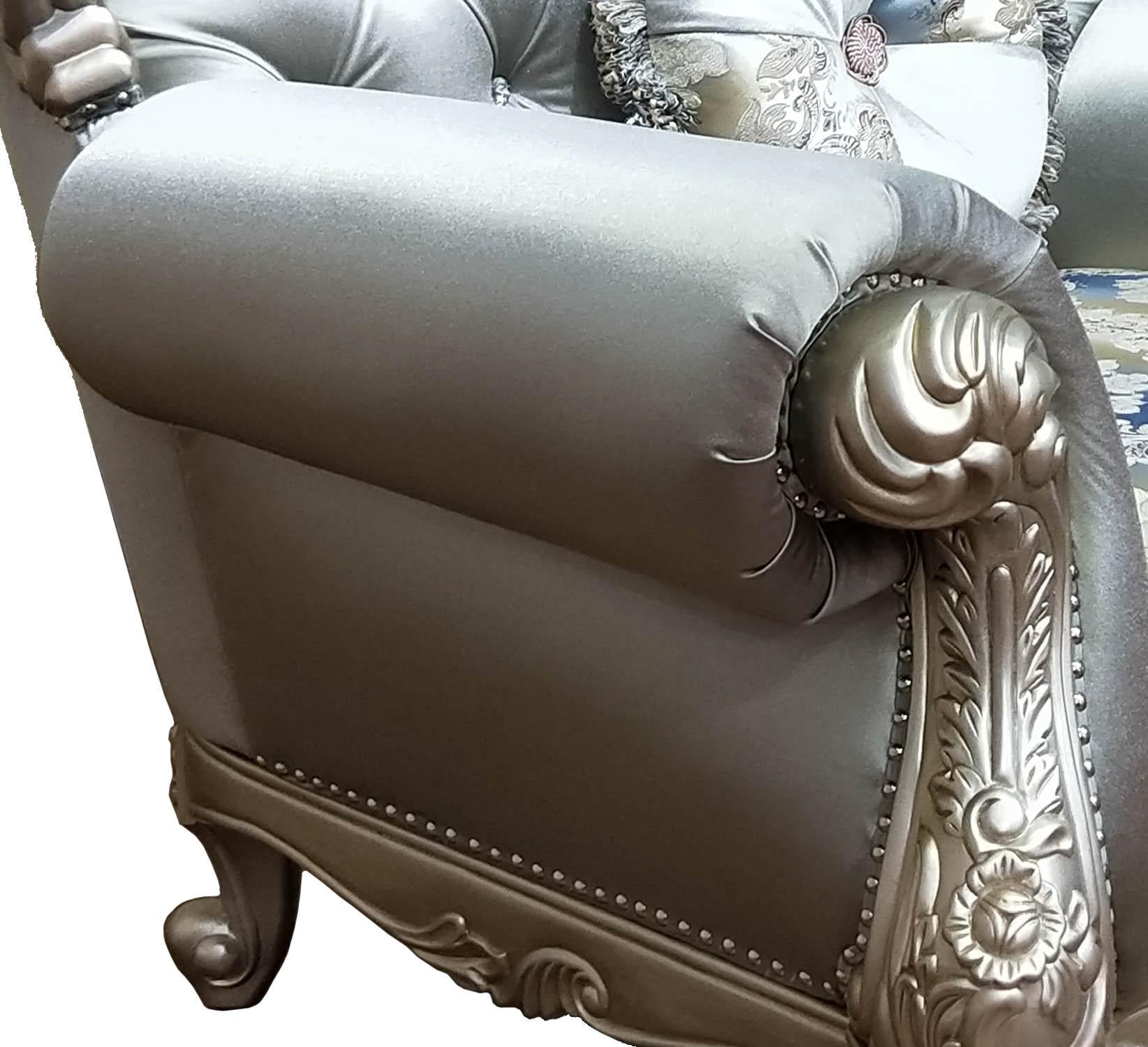 Ariel Transitional Style Chair in Silver finish Wood - ATL FURNITURE