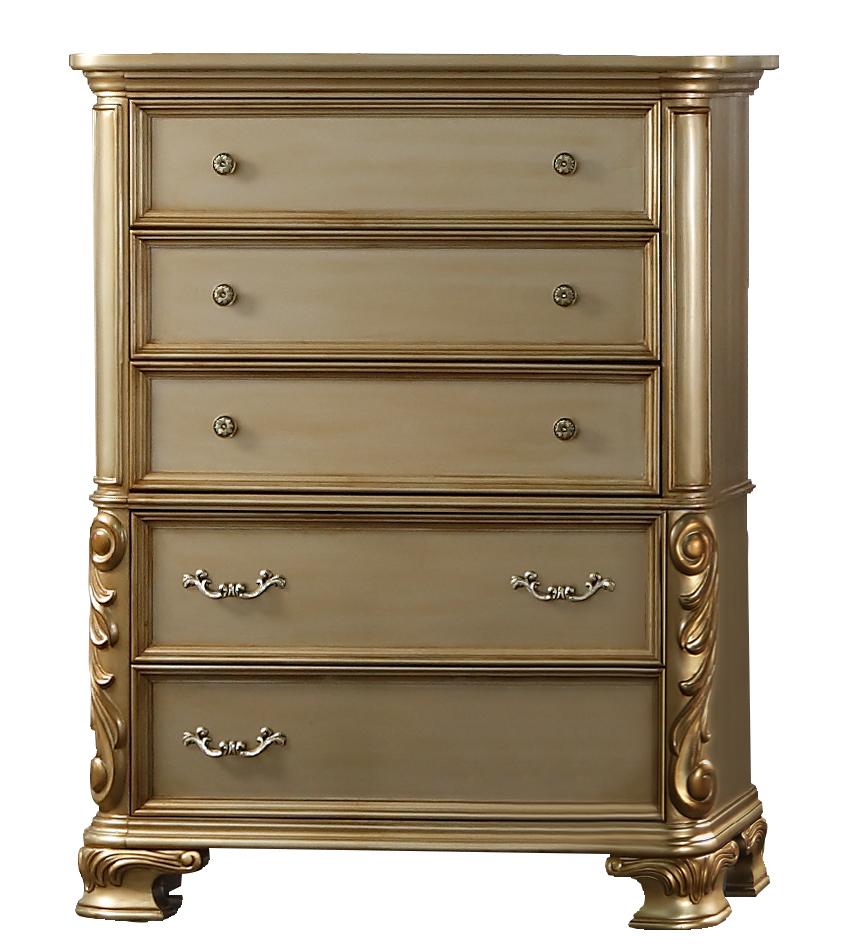 Miranda Transitional Style Chest in Gold finish Wood - ATL FURNITURE