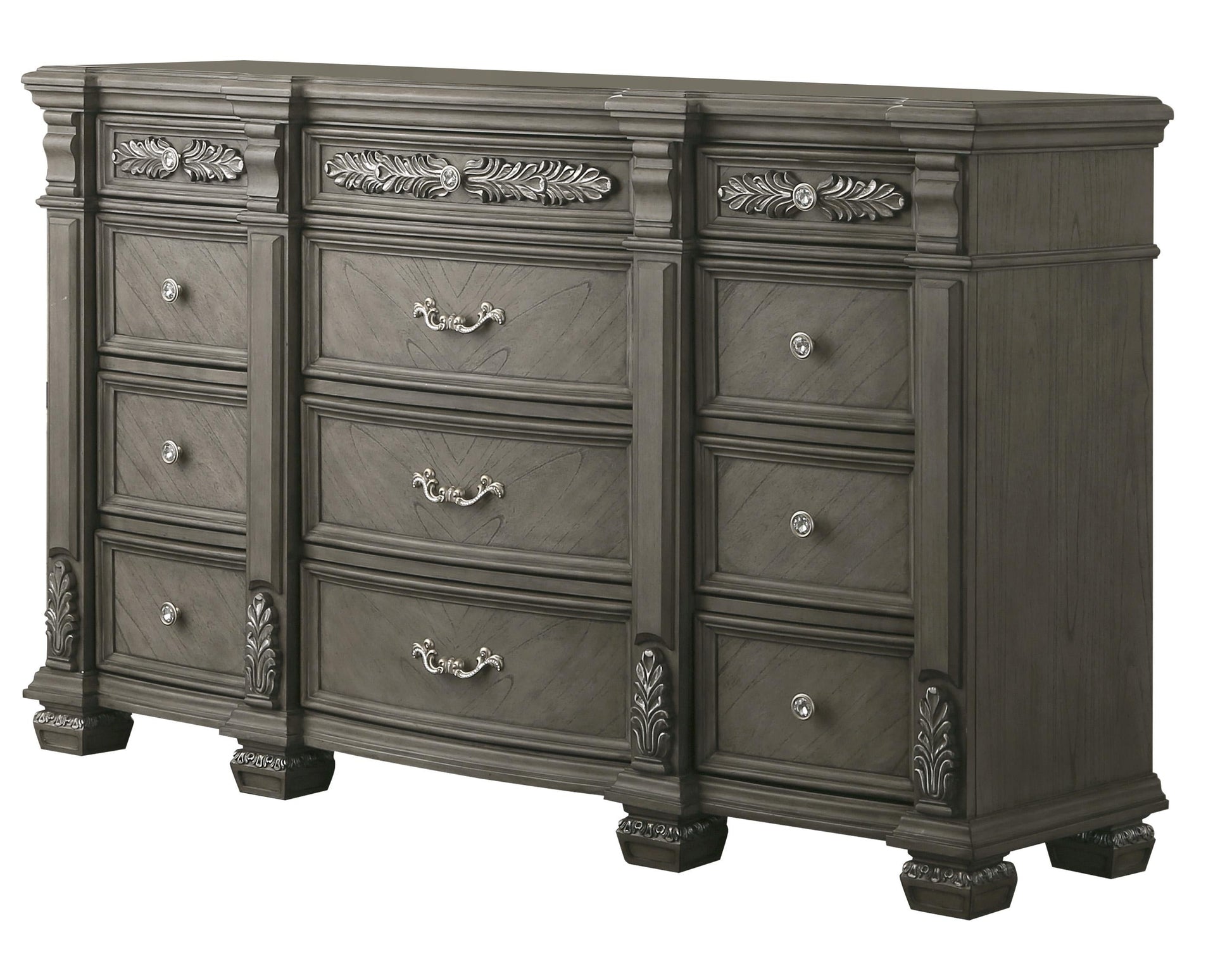 Silvy Transitional Style Dresser in Gray finish Wood - ATL FURNITURE