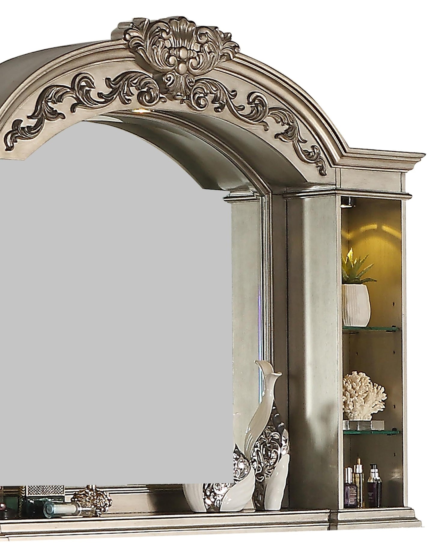 Platinum Traditional Style Mirror in Gold finish Wood - ATL FURNITURE