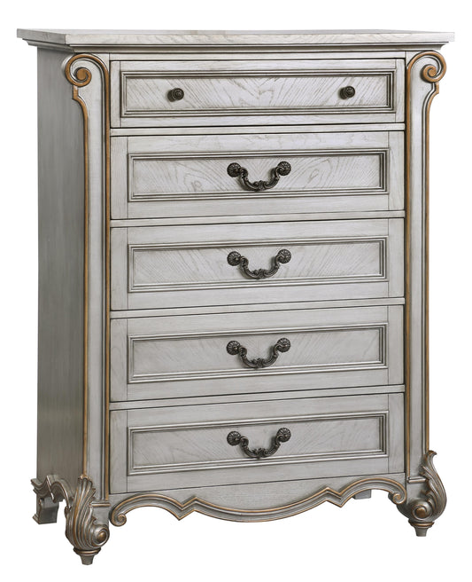 Melrose Traditional Style Chest in Silver finish Wood - ATL FURNITURE