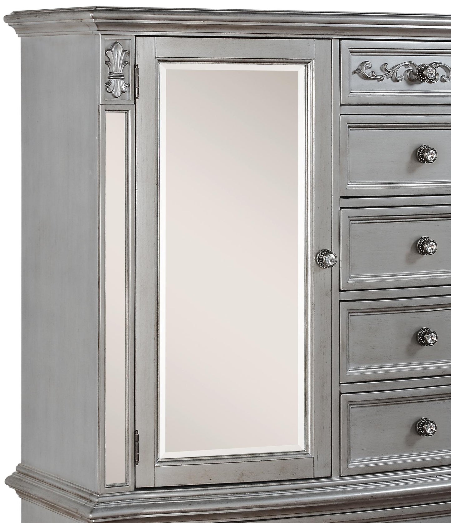 Pamela Traditional Style Chest in Silver finish Wood - ATL FURNITURE