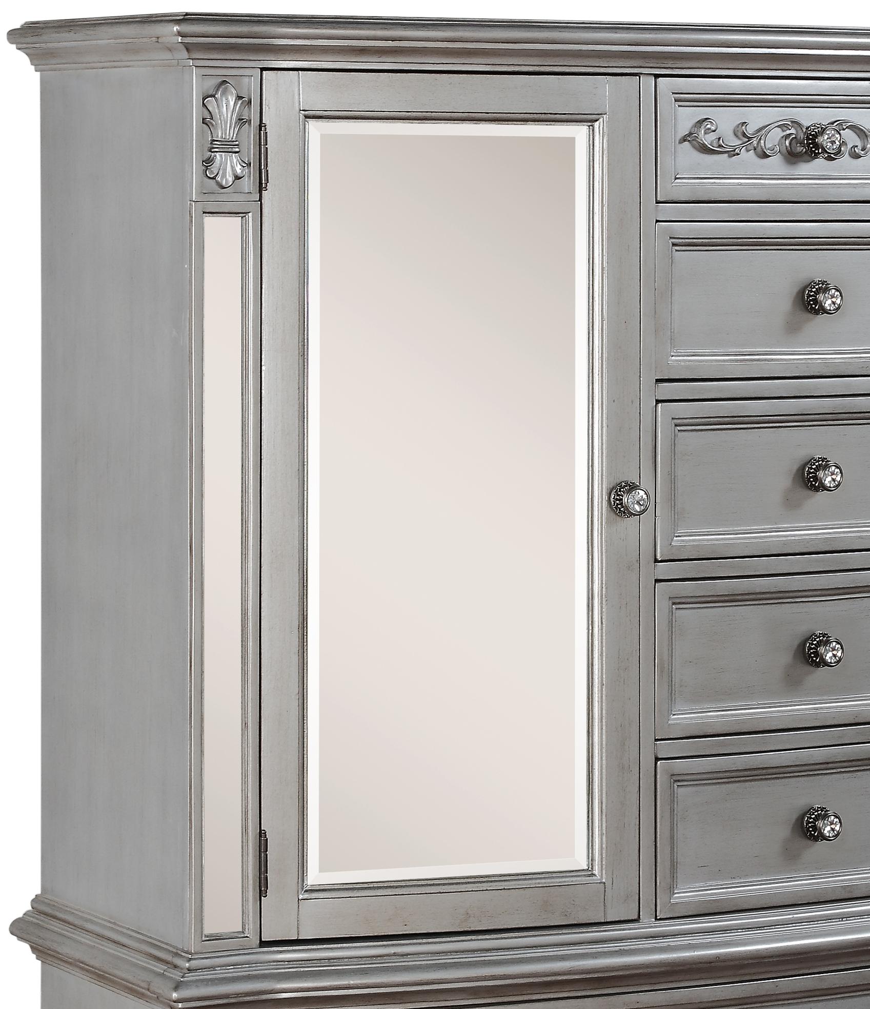 Pamela Traditional Style Chest in Silver finish Wood - ATL FURNITURE