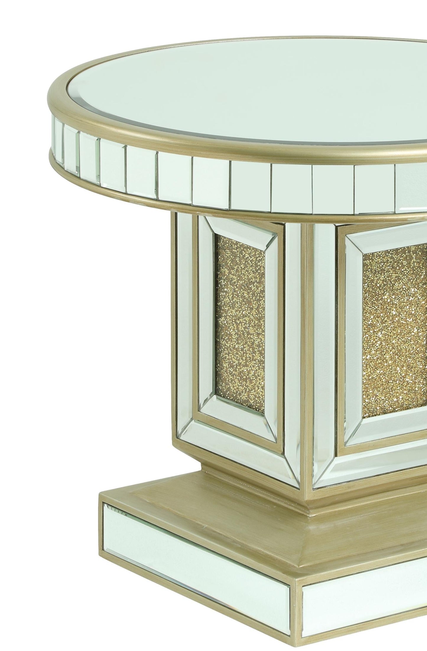 Harlow Modern Style Glass End Table with Gold fiinish - ATL FURNITURE