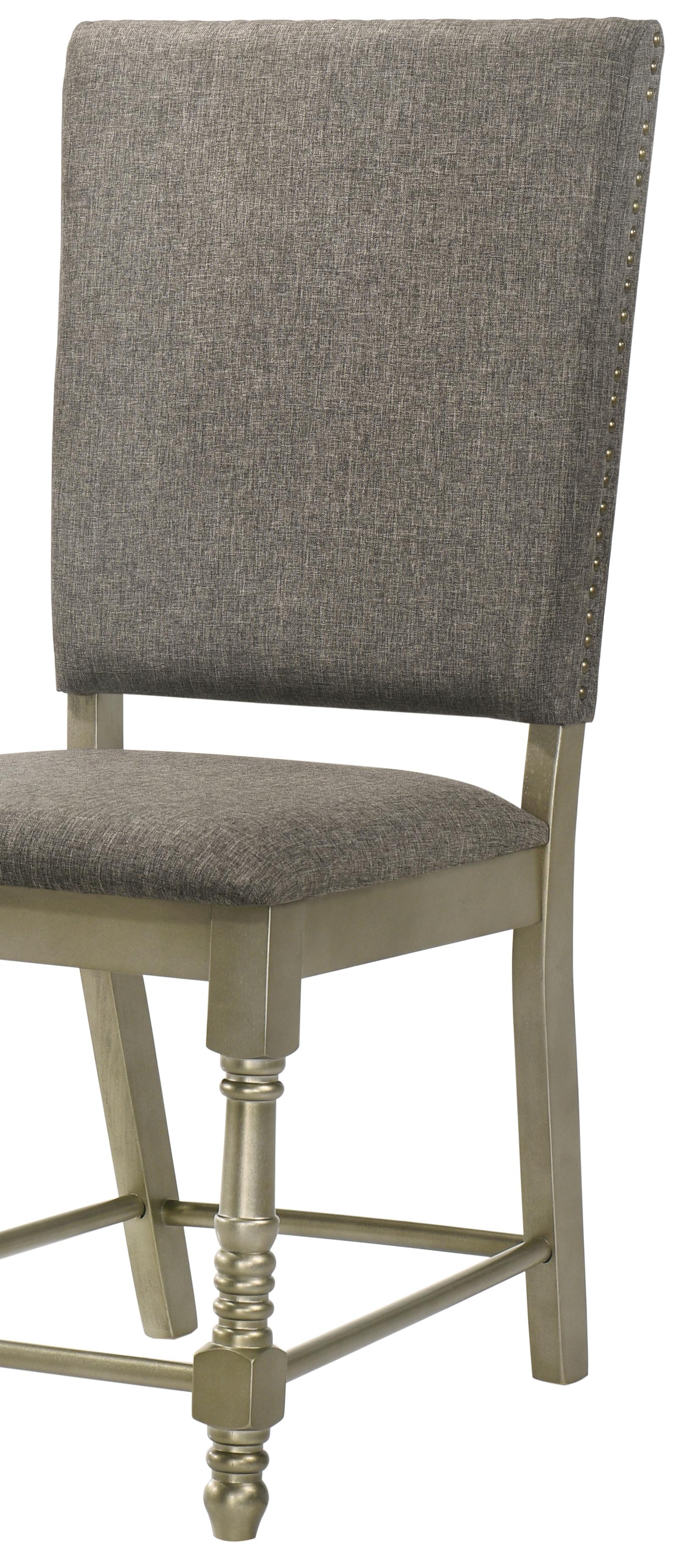 Eden Transitional Style Dining Chair in Dark Gray Fabric - ATL FURNITURE